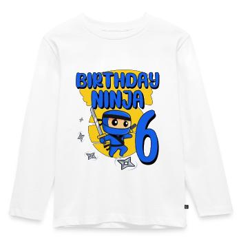 Birthday Ninja 6 Year Old Birthday Party Gift - Kids' Premium Longsleeve Shirt - white - Front - AI Model Kid Female (0cm)