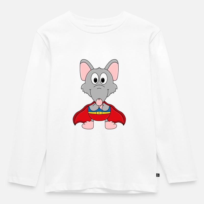 SUPERHELD - TIER - RATTE - HELD - TIERISCH - Kinder Premium Bio Langarmshirt - Weiß