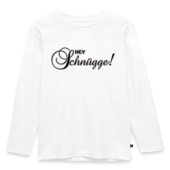 Hey Schnügge! - Kinder Premium Bio Langarmshirt - Weiß - Vorne - AI Model Kid Female (0cm)