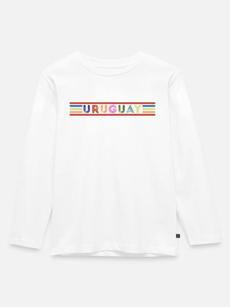 Uruguay - Kinder Premium Bio Langarmshirt - Weiß