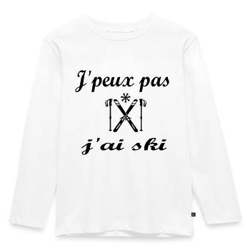 J' peux pas j' ai ski - T-shirt manches longues Premium Enfant - blanc - Devant - AI Model Kid Female (0cm)