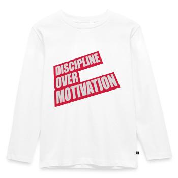 Citation de discipline sur la motivation - T-shirt manches longues Premium Enfant - blanc - Devant - AI Model Kid Female (0cm)