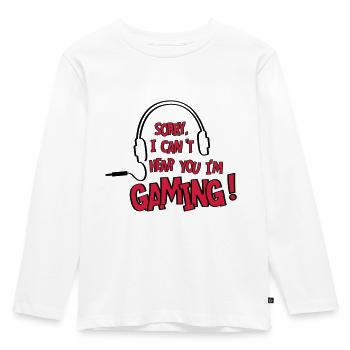 Ich kann dich nicht hören, ich spiele! online. - Kinder Premium Bio Langarmshirt - Weiß - Vorne - AI Model Kid Female (0cm)