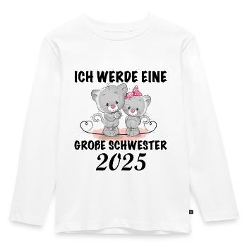 I'm going to be a big sister in 2025, Cute cats - Kids' Premium Longsleeve Shirt - white - Front - AI Model Kid Female (0cm)
