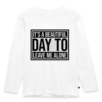 leave me alone day - Kinder Premium Bio Langarmshirt - Weiß - Vorne - AI Model Kid Female (0cm)
