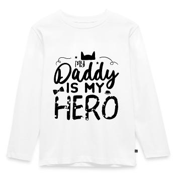 Papa du bist mein persönlicher Held - Kinder Premium Bio Langarmshirt - Weiß - Vorne - AI Model Kid Female (0cm)