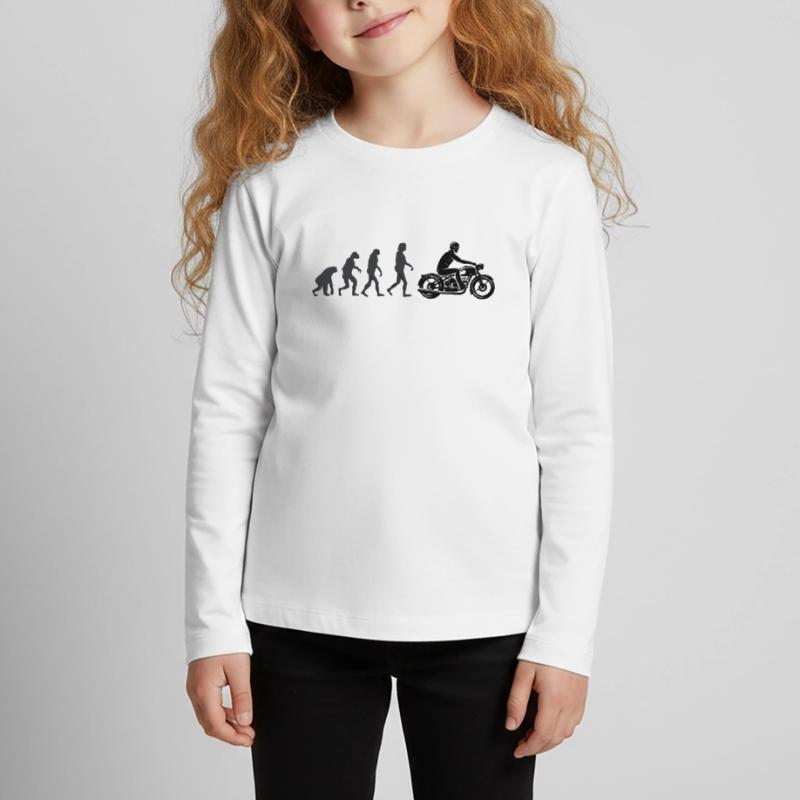 Biker - Human evolution Kids' Premium Longsleeve Shirt