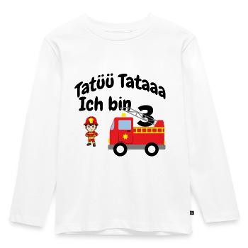 Kinder Feuerwehrmann mit Feuerwehr 3 - Kinder Premium Bio Langarmshirt - Weiß - Vorne - AI Model Kid Female (0cm)