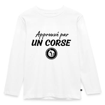 Approuvé par un corse - T-shirt manches longues Premium Enfant - blanc - Devant - AI Model Kid Female (0cm)