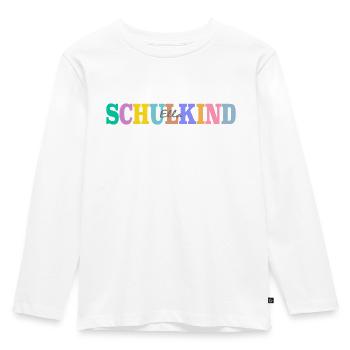 Schulkind mit Ella - Kinder Premium Bio Langarmshirt - Weiß - Vorne - AI Model Kid Female (0cm)