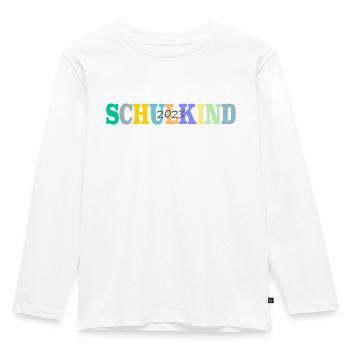 Schulkind 2023 - Kinder Premium Bio Langarmshirt - Weiß - Vorne - AI Model Kid Female (0cm)