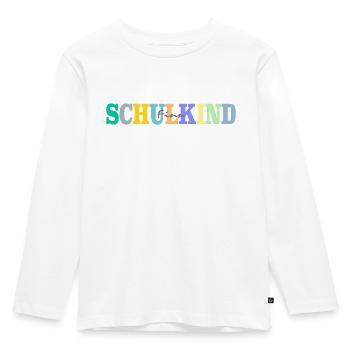 Schulkind mit Finn - Kinder Premium Bio Langarmshirt - Weiß - Vorne - AI Model Kid Female (0cm)