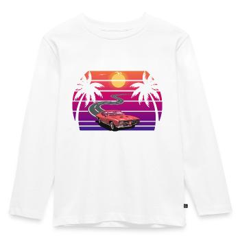 retro sunset - Kinder Premium Bio Langarmshirt - Weiß - Vorne - AI Model Kid Female (0cm)