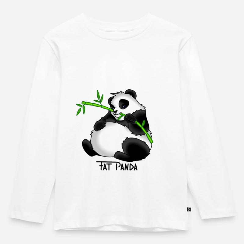 Fat Panda Geschenk Idee - Kinder Premium Bio Langarmshirt - Weiß