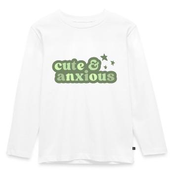 cute and anxious pastel funny - Kids' Premium Longsleeve Shirt - white - Front - AI Model Kid Female (0cm)