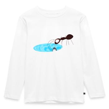 Ameise - Kinder Premium Bio Langarmshirt - Weiß - Vorne - AI Model Kid Female (0cm)