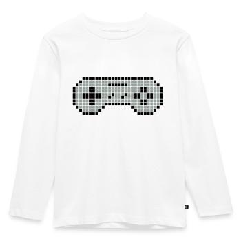 8-bit gamepad 02 - Kids' Premium Longsleeve Shirt - white - Front - AI Model Kid Female (0cm)