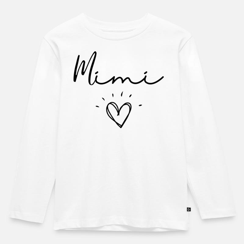 Mimi. mimi Geschenk - Kinder Premium Bio Langarmshirt - Weiß