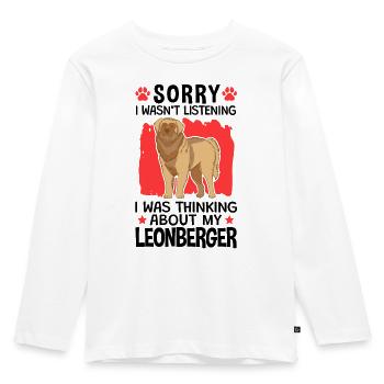 Ich habe an meinen Leonberger gedacht Leonberger - Kinder Premium Bio Langarmshirt - Weiß - Vorne - AI Model Kid Female (0cm)