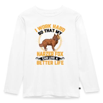 Harzer Fuchs work hard Old German herding fox - Kids' Premium Longsleeve Shirt - white - Front - AI Model Kid Female (0cm)