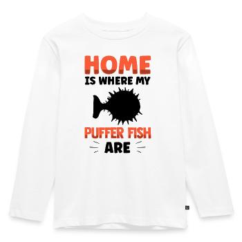 Puffer fish is my home Giant puffer fish - Kids' Premium Longsleeve Shirt - white - Front - AI Model Kid Female (0cm)