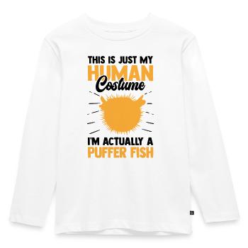 Just a puffer fish costume giant puffer fish - Kids' Premium Longsleeve Shirt - white - Front - AI Model Kid Female (0cm)