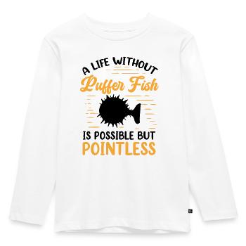 Life without puffer fish Giant puffer fish - Kids' Premium Longsleeve Shirt - white - Front - AI Model Kid Female (0cm)