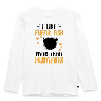Puffer fish more like giant puffer fish - Kids' Premium Longsleeve Shirt - white - Front - AI Model Kid Female (0cm)
