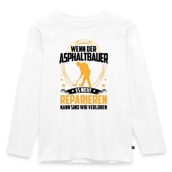 Les constructeurs d’asphalte ne réparent pas les constructeurs de routes - T-shirt manches longues Premium Enfant - blanc - Devant - AI Model Kid Female (0cm)