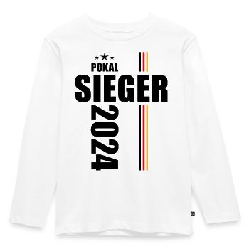 Pokalsieger 2024 - Kinder Premium Bio Langarmshirt - Weiß - Vorne - AI Model Kid Female (0cm)