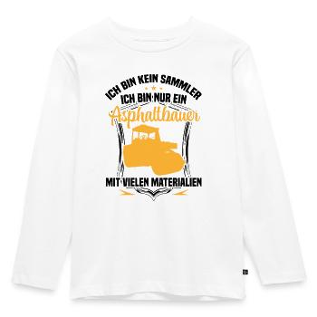 Asphalt builder is not a collector road builder - Kids' Premium Longsleeve Shirt - white - Front - AI Model Kid Female (0cm)