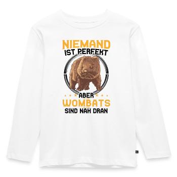 Wombat ist perfekt Australien Beuteltier - Kinder Premium Bio Langarmshirt - Weiß - Vorne - AI Model Kid Female (0cm)