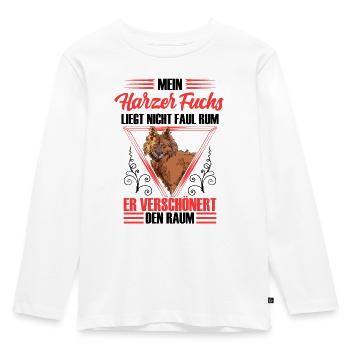 Harz fox is not lazy Old German herding dog - Kids' Premium Longsleeve Shirt - white - Front - AI Model Kid Female (0cm)