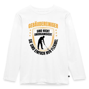 Building cleaners are flexible window cleaners - Kids' Premium Longsleeve Shirt - white - Front - AI Model Kid Female (0cm)