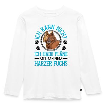 Harz Fox Plans with Old German Herding Dog - Kids' Premium Longsleeve Shirt - white - Front - AI Model Kid Female (0cm)