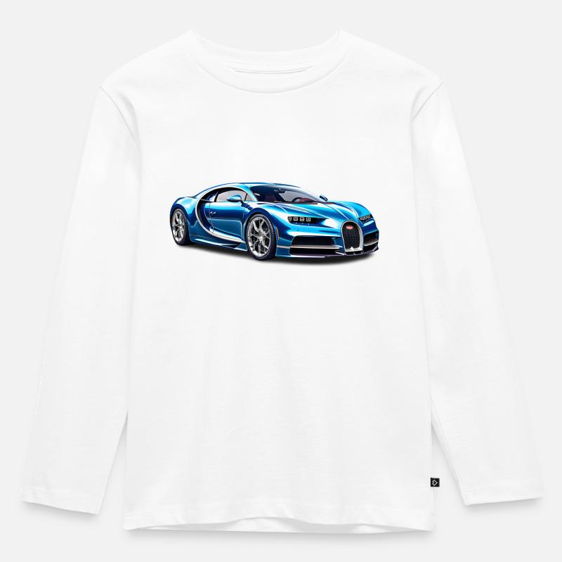 Hypercar Chiron - Kinder Premium Bio Langarmshirt - Weiß