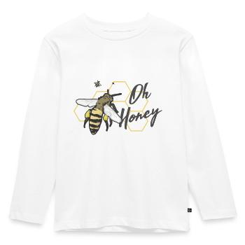 Oh Honey Bee Honey Organic - Kids' Premium Longsleeve Shirt - white - Front - AI Model Kid Female (0cm)