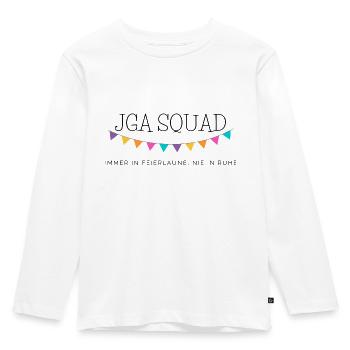 JGA SQUAD - Kids' Premium Longsleeve Shirt - white - Front - AI Model Kid Female (0cm)