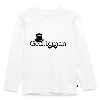Gentleman mustache monocle beard cylinder glasses - Kids' Premium Longsleeve Shirt - white - Front - AI Model Kid Female (0cm)