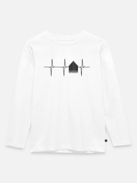 Orgel EKG Herzschlag - Kinder Premium Bio Langarmshirt - Weiß