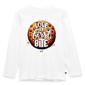 Coup de foudre à la première bouchée - T-shirt manches longues Premium Enfant - blanc - Devant - AI Model Kid Female (0cm)