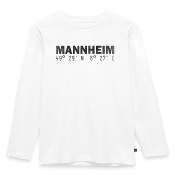 Mannheim coordinates GPS - Kids' Premium Longsleeve Shirt - white - Front - AI Model Kid Female (0cm)