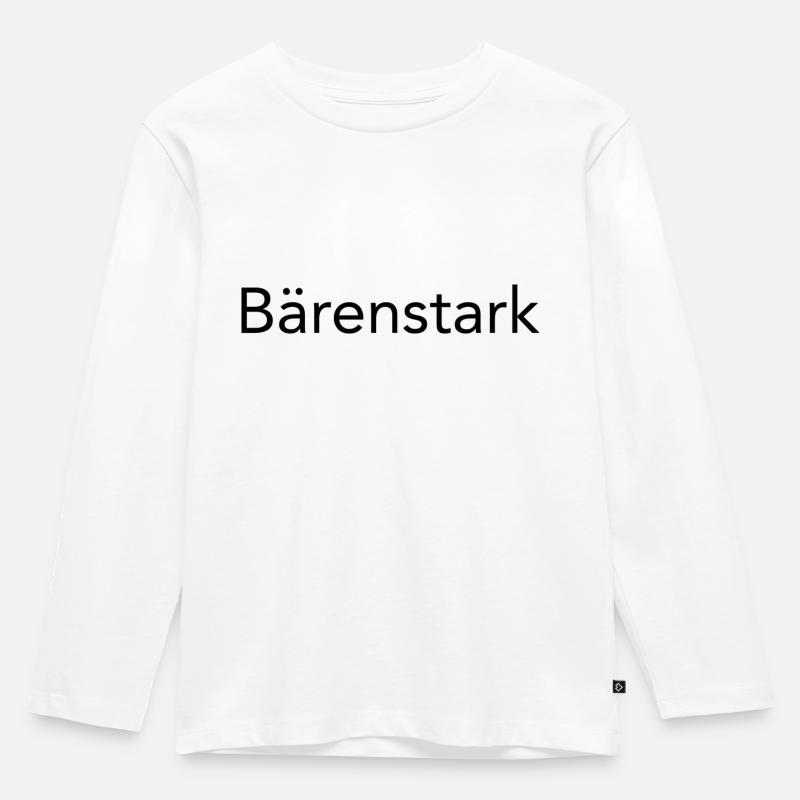 Bärenstark - Kinder Premium Bio Langarmshirt - Weiß