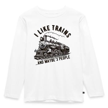 Train Locomotive Railway Train Driver Train Driver - Kids' Premium Longsleeve Shirt - white - Front - AI Model Kid Female (0cm)