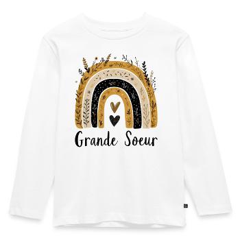 Grande Sœur Future Grande Soeur Annonce Grossesse - T-shirt manches longues Premium Enfant - blanc - Devant - AI Model Kid Female (0cm)