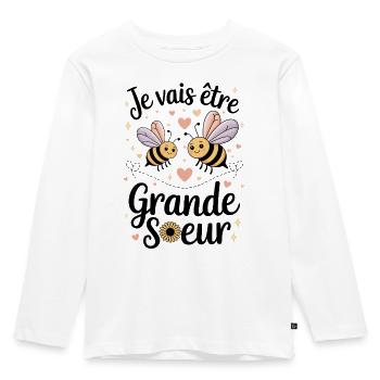 Grande Sœur Future Grande Soeur Annonce Grossesse - T-shirt manches longues Premium Enfant - blanc - Devant - AI Model Kid Female (0cm)