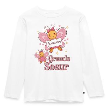 Grande Sœur Future Grande Soeur Annonce Grossesse - T-shirt manches longues Premium Enfant - blanc - Devant - AI Model Kid Female (0cm)