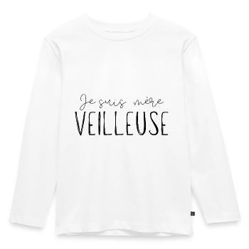 mère veilleuse - T-shirt manches longues Premium Enfant - blanc - Devant - AI Model Kid Female (0cm)