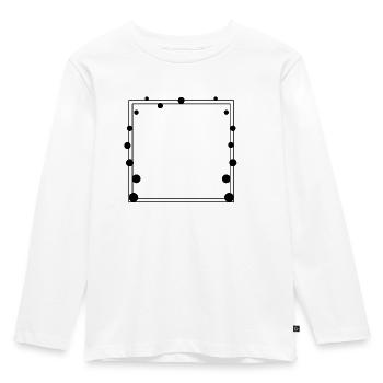 Cadre pointillé Carré noir - T-shirt manches longues Premium Enfant - blanc - Devant - AI Model Kid Female (0cm)