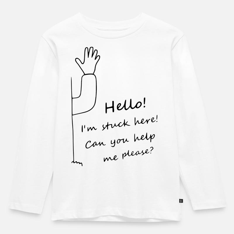 Hello, im stuck here, can you help me please  - Kinder Premium Bio Langarmshirt - Weiß